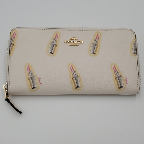 Coach Lipstick Print Accordion Zip Wallet - Picture 2 of 6